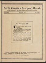Thumbnail image for North Carolina Teachers' Record - Vol. 1, No. 1