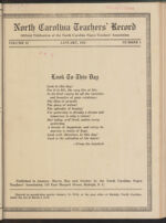 Thumbnail image for North Carolina Teachers' Record - Vol. 2, No. 1