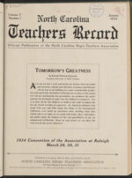 Thumbnail image for North Carolina Teachers' Record - Vol. 5, No. 1