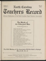 Thumbnail image for North Carolina Teachers' Record - Vol. 5, No. 2