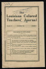 Thumbnail image for The Louisiana Colored Teachers' Journal - Vol. 6, No. 1