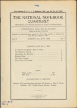 Thumbnail image for National Note-Book Quarterly - Vol. II, No. 3