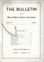 Thumbnail image for Bulletin of the West Virginia Teachers' Association - Vol. 8, No. 1