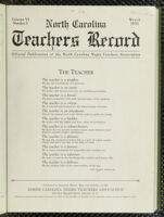 Thumbnail image for North Carolina Teachers' Record - Vol. 6, No. 2