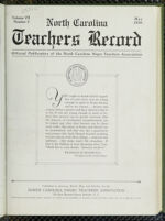 Thumbnail image for North Carolina Teachers' Record - Vol. 7, No. 3
