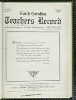 Thumbnail image for North Carolina Teachers' Record - Vol. 9, No. 1