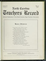 Thumbnail image for North Carolina Teachers' Record - Vol. 9, No. 2