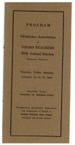 Thumbnail image for Programs of Oklahoma Association of Negro Teachers - 30th Annual Session