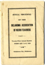 Thumbnail image for Proceedings of the Oklahoma Association of Negro Teachers - 21st Annual Session