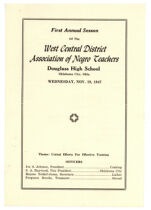Thumbnail image for Programs of the West Central District Association of Negro Teachers - First Annual Session