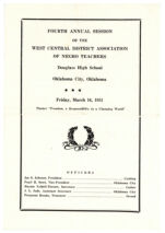 Thumbnail image for Programs of the West Central District Association of Negro Teachers - Fourth Annual Session