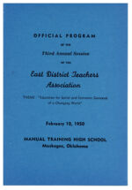 Thumbnail image for Programs of the East District Teachers Association - 3rd Annual Session