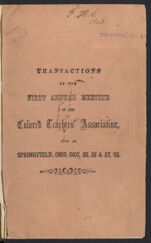 Thumbnail image for Ohio Colored Teachers' Association - Transactions of First Annual Meeting