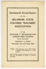 Thumbnail image for Annual Sessions of the Delaware State Colored Teachers' Association - Seventeenth