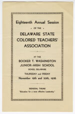 Thumbnail image for Annual Sessions of the Delaware State Colored Teachers' Association - Eighteenth
