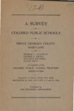 Thumbnail image for Maryland Publications - Survey of Colored Public Schools of Prince George's County, Maryland