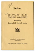 Thumbnail image for Bulletin of Delaware State Teachers' Association - Vol. 2, No. 1; Twenty-Fifth Annual Session