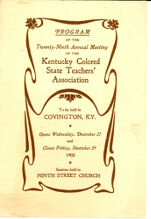 Thumbnail image for Program of the Kentucky Colored State Teachers' Association - Twenty-Ninth Annual Meeting