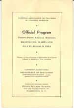 Thumbnail image for Official Program National Association of Teachers in Colored Schools - Thirty-First Annual Meeting