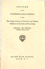 Thumbnail image for Program of the Organization of Teachers of Colored Children of the State of New Jersey - Fourteenth Annual Meeting