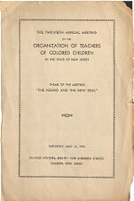 Thumbnail image for Program of the Organization of Teachers of Colored Children of the State of New Jersey - Twentieth Annual Meeting