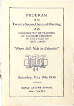 Thumbnail image for Program of the Organization of Teachers of Colored Children of the State of New Jersey - Twenty-Second Annual Meeting