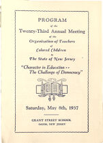 Thumbnail image for Program of the Organization of Teachers of Colored Children of the State of New Jersey - Twenty-Third Annual Meeting