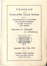 Thumbnail image for Program of the Organization of Teachers of Colored Children of the State of New Jersey - Twenty-Fifth Annual Meeting