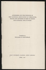 Thumbnail image for Addresses and Proceedings of the National Association of Personnel Deans and Advisers of Men in Negro Educational Institutions - Report of the Fourth Annual Conference