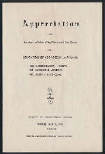 Thumbnail image for Maryland Publications - Appreciation of Services of Men Who Pioneered the Cause of Education of Negroes in Maryland